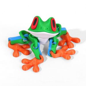 Modèle de petite grenouille imprimé en 3D, ornement magnétique grenouille des bois pour réfrigérateur, jouet anti-stress pour enfants, effet verre givré - Product Image 2