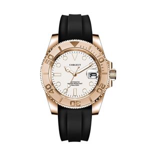 Corgeut marque or Rose japon hommes montre NH35 Miyota saphir cristal lumineux 40mm montre automatique bracelet en caoutchouc logo personnalisé - Product Image 3