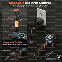Linterna de Largo Alcance Recargable con Batería de Litio 21700, Luz Láser Blanca de Alta Potencia de 20 W, Extraíble, para Campamento y Emergencias