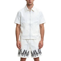 Ensemble deux pièces pour homme, chemise à col roulé et short, color block, cordon de serrage, taille élastique, streetwear, été, séchage rapide, polyester/coton
