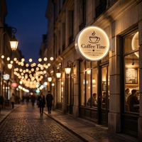 Enseigne lumineuse LED murale double face, forme ronde, vierge, pour extérieur, pour magasins, entreprises, hôtels