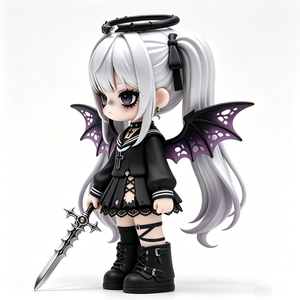 Figuras de <span class=keywords><strong>Anime</strong></span> de PVC Estilo Morute Yandere, Ángel Oscuro Espeluznante, Personalizadas OEM, para Colección - Product Image 2