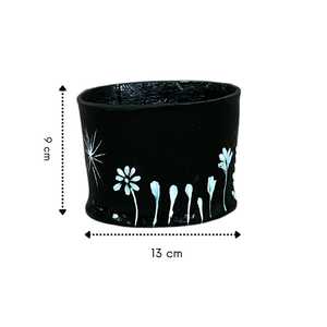 Macetero Decorativo Negro para Plantas, Maceta Elegante para Interiores, Decoración de Mesa para el Hogar, Oficina, Sala de Estar - Product Image 2