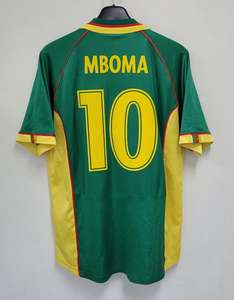 เสื้อฟุตบอลเรโทร1998 2002 1990 <span class=keywords><strong>Eto</strong></span> MBO Lauren เพลง foe Milla เสื้อฟุตบอลคลาสสิกวินเทจใส่อยู่บ้าน - Product Image 5