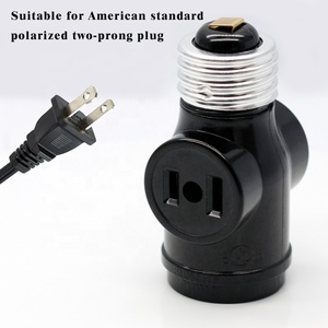 Portalámparas E26 con dos enchufes de 1-15R e interruptor de cremallera, hecho de baquelita, <span class=keywords><strong>Boca</strong></span> de aluminio y cobre - Product Image 6