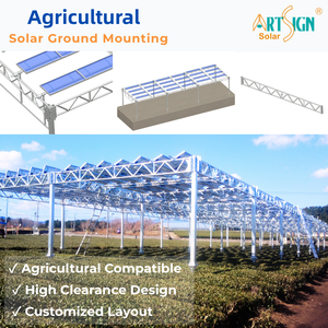 Système <span class=keywords><strong>de</strong></span> montage agricole pour fermes solaires en acier galvanisé <span class=keywords><strong>à</strong></span> chaud, structure agrivoltaïque en acier au carbone pour panneaux solaires |   Artsign - Product Image 1