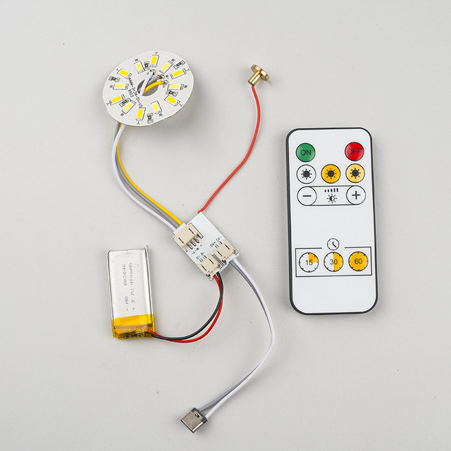 USB Type C 5V Charging LED Circuit Board Remote DIY Night Light with Battery PCB Lighting Accessories 3 Color SMD LED Lamp Base