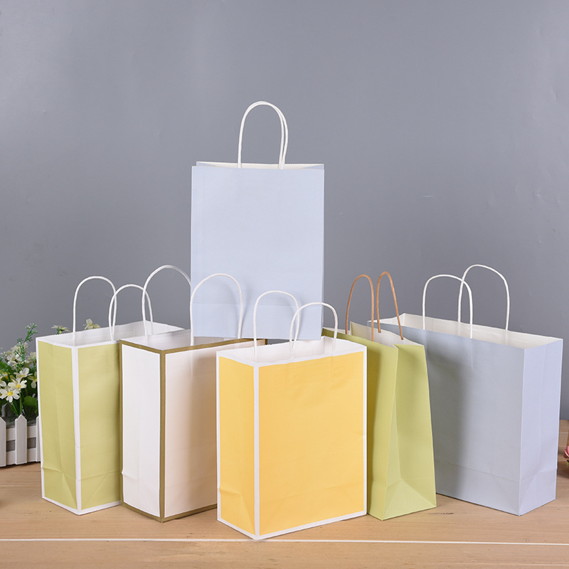 Paper Bag Custom Printed Logo Shopping Paper Bags Clothing Cardboard Packaging Gift Kraft Carrier Bag