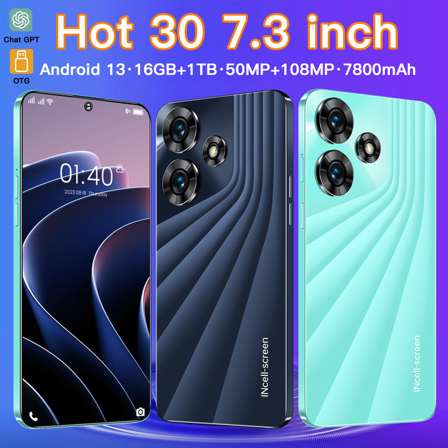 High Value Hot30 Android 4G Smartphone for International Use 8GB RAM 256GB ROM Dual SIM Dual Standby Affordable