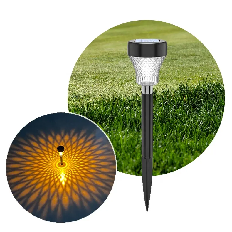 Patented Classic RGB Multiple Colors IP65 Waterproof Transparent Solar Garden Light Lawn Lamp Ground Inserting Path Stake Lamp