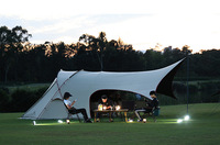 Tente de camping tunnel Oxford personnalisée, une chambre, un salon, quatre saisons, imperméable, abri familial, OEM