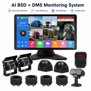 Monitor DVR de 5 Canales con Pantalla Táctil de 10.36 Pulgadas, Cámaras de Respaldo Delanteras y Laterales AHD 1080P, Sistema de Alarma por Voz con IA, DMS y BSD, Monitor para Camiones - Product Image 1