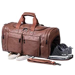 Bolsa de Viaje de Cuero al por Mayor de Fábrica NOVOTE con Compartimento para Zapatos, Cierre de Cremallera con Múltiples Bolsillos, Bolsa de Viaje para Hombre, Bolsa de Fin de Semana - Product Image 2