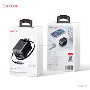 Adaptateur de chargeur rapide GaN Earldom 100W avec câble rétractable, prise UK/EU, pour iPhone 15 Pro Max, Huawei, chargeurs et adaptateurs pour ordinateurs portables - Product Image 6