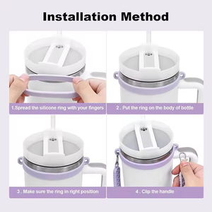 Silicone Water Cup Ring Accessories Carrying Cord Strap Compatible with Tumbler Handle Drinkware Sling Ring Holder - Product Image 3
