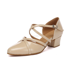 Zapatos <span class=keywords><strong>de</strong></span> <span class=keywords><strong>baile</strong></span> latino para mujer profesional <span class=keywords><strong>de</strong></span> otoño e invierno, cuero ultrafino negro con <span class=keywords><strong>punteras</strong></span> fabricadas por marca - Product Image 5