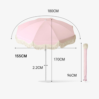 Parasol décoratif demi-pliant inclinable, résistant au vent et aux UV, idéal pour bistrot, jardin, café, table de terrasse