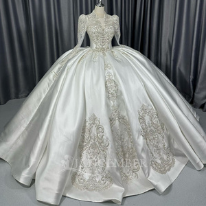 Lscm109 Ivory <b>Basque</b> Waist Crystal Beaded Ball Gown Wedding <b>Dress</b> Sparkling Bridal Gown Oem Factory Supply Jancember - Product Image 2