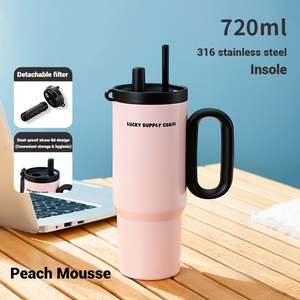 Bouteille d'eau durable résistante à la rouille, grande capacité 720 ml, gobelet de voiture, thermos en acier inoxydable 316 - Product Image 5