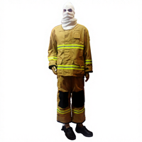 Ensemble veste et pantalon de pompier anti-coupure ignifuge jaune homologué CE avec bandes réfléchissantes pour équipement de protection individuelle de sauvetage
