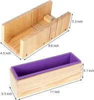 Kit de fabrication de savon, moule en silicone, fabrication artisanale, trancheuse à savon en bois réglable, kit de découpe, machine à fabriquer du savon
