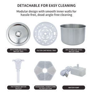 Sessiz 74oz/Drinking paslanmaz çelik kedi su çeşmesi kapalı evcil küçük hayvanlar köpekler kediler için su sebili içme - Product Image 3