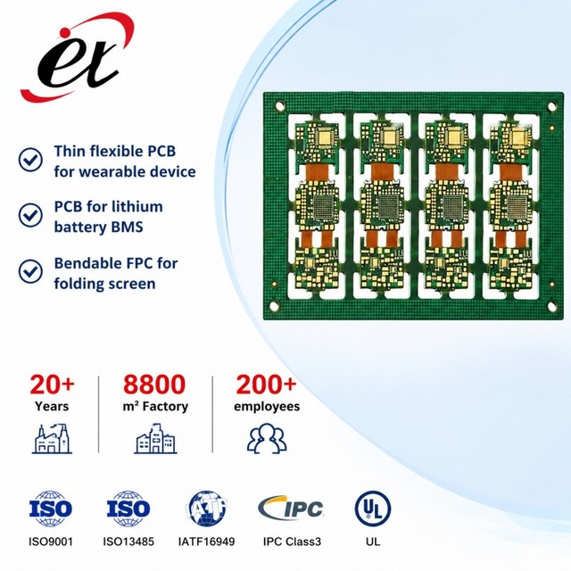 Battery PCM Protection Board Quick Turn Rigid-Flex PCB Custom FR4 Polyimide Hybrid Printed Circuit Board 3oz Copper 3.0-4.0mm