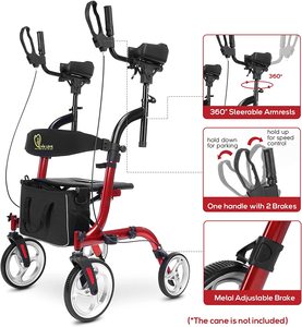 Andador Plegable Vertical HCT-9123B-N <span class=keywords><strong>para</strong></span> <span class=keywords><strong>Adultos</strong></span> <span class=keywords><strong>con</strong></span> <span class=keywords><strong>Asiento</strong></span>, Dispositivo Médico Ajustable <span class=keywords><strong>para</strong></span> el Cuidado en el Hogar, Rollator <span class=keywords><strong>para</strong></span> Personas <span class=keywords><strong>con</strong></span> Discapacidad - Product Image 4