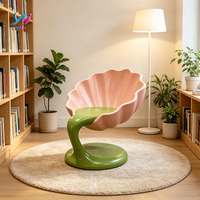 Tabouret de bar individuel moderne en fibre de verre en forme de lotus, personnalisé et créatif, pour hôtels, restaurants, appartements, durable et écologique