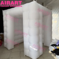 Cabine photo gonflable 2,4 x 2,4 x 2,4 m, tente cube gonflable blanc pur, tente de repos gonflable