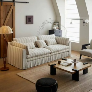 Sofá Euler de Lino y Algodón, Tapizado Extraíble y Lavable, Relleno de Plumón, Diseño de Líneas Rectas, Sofá para Sala de Estar - Product Image 1