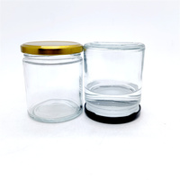 Stoples Kaca Bening 6 Ons, Stoples Kaca Lurus Bening 9 Ons Dengan Tutup Putar Logam Emas 70 mm Dengan Lapisan Plastisol
