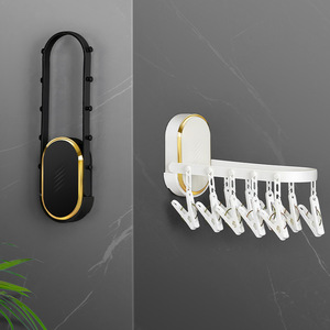 ราวตากผ้าติดผนังพร้อมคลิปหนีบสำหรับถุงเท้าชุดชั้นในห้องน้ำใช้ในร่ม - Product Image 2