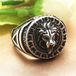 Yunnique – bague tête de Lion pour hommes, en acier inoxydable, Style Punk rétro, design animal, bijoux, cadeau - Product Image 1