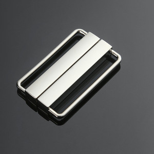 High <b>End</b> Metal <b>Bar</b> Buckle Silver Black Alloy Durable Garment Accessory For Clothing Coats Bag Decorative Buckles DIY - Product Image 1