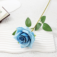 Rose artificielle moderne bleu Klein faite à la main, à bords roulés, en plastique, avec fonction de conservation de l'humidité, pour décoration intérieure, livraison rapide