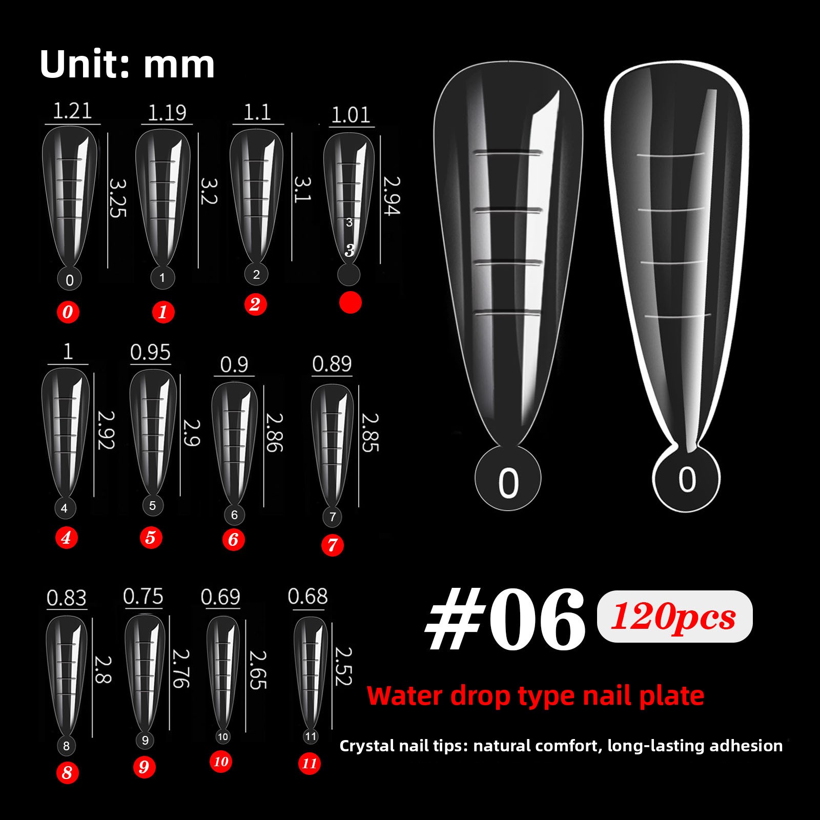 Pièce à ongles en cristal 6#