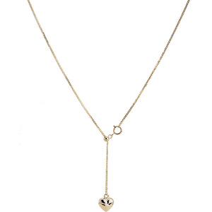 Collar con Colgante de Corazón en Oro Sólido de 14K, Chapado en Oro, Cadena Ajustable con Diseño en Forma de Y, Joyería para Mujer, Regalo de Compromiso, 0.5g - Product Image 1