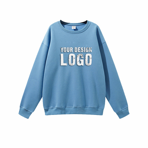 Autumn Winter Solid Color Loose Sport Men's Sweatshirt Wholesale OEM Round Neck Plus Fleece Oversized Mens Sweatshirts <b>Hoodies</b> - Product Image 5