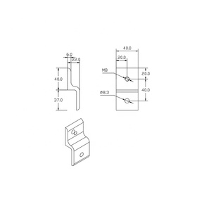 คอนเนคเตอร์แผงอลูมิเนียมเดี่ยว/30A/40A/45A ชิ้นส่วนยึดโปรไฟล์มุมอลูมิเนียมสำหรับการขึ้นรูปตัวทีอะลูมิเนียม - Product Image 2