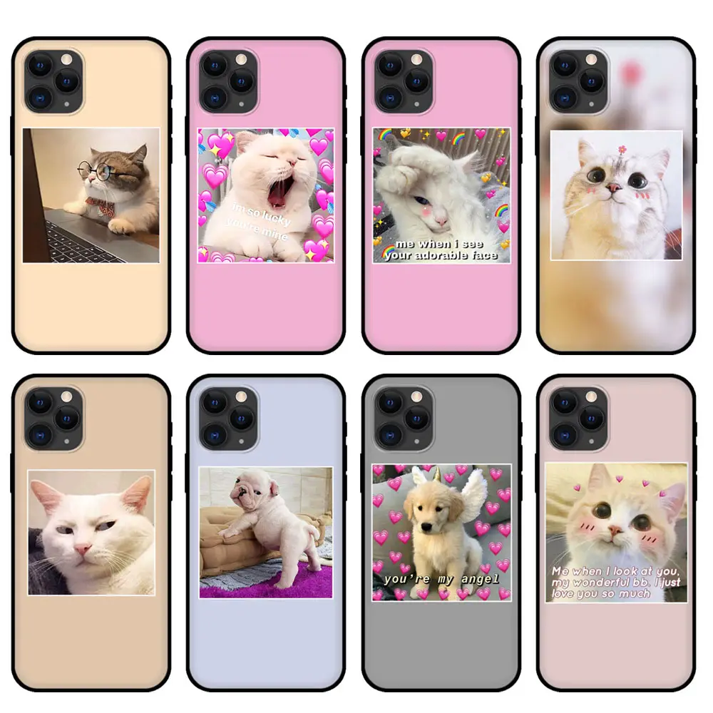 14promax Cute Cat Mobile Phone Case For For Iphone 14 13 12 14plus Pro Max Mini X Xs Max 6 7 8 Plus Promax Soft Back Cover Shell
