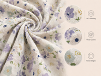 Designer Maßgeschneiderter Digital Bedruckter Landhaus-Blumenmuster Leinen-Baumwollstoff Weich 135gsm für Hemden Kleider und Heimdekoration