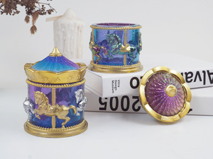 Carousel กล่องใส่เครื่องประดับทำจากเรซินอีพ็อกซี่กาวทรงหยดน้ำประดับคริสตัลสำหรับตกแต่งบ้านขวดโหลใส่เทียนปูนฉาบเรซินหัตถกรรมแม่พิมพ์ซิลิโคน - Product Image 4