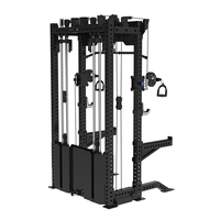 Rack de musculation multifonctionnel pour squats, avec barre de traction dorsale/avantale et cage de musculation