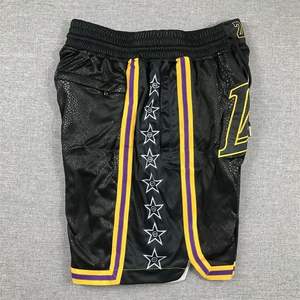 Shorts de basket-ball pour hommes de haute qualité, vintage, rétro, à taille élastique, double maille, broderie, avec poches zippées, été <span class=keywords><strong>2024</strong></span> - Product Image 5