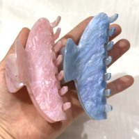 CHUJIAN Vente en gros Pinces à cheveux personnalisées en acétate motif Nuit étoilée, fixation forte, motif Galaxie, pinces requin, design premium pour femmes
