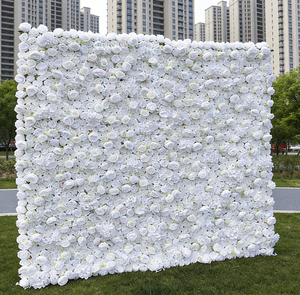 Mur <span class=keywords><strong>de</strong></span> fleurs en soie 3D 5D personnalisé en gros, 8x8 pieds, panneau floral blanc pivoine et <span class=keywords><strong>rose</strong></span> pour décoration d'événements <span class=keywords><strong>de</strong></span> mariage - Product Image 1