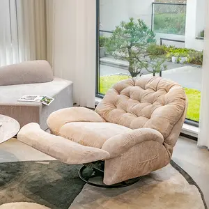 现代欧式客厅家具客厅沙发手动天鹅绒布艺单椅电动躺椅等候沙发