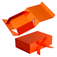 Coffret Cadeau Pliant de Luxe Fait Main avec Couvercle Magnétique, Doublure Éponge, Noir Rose Vert Orange Rouge, Finition Brillante/Mate