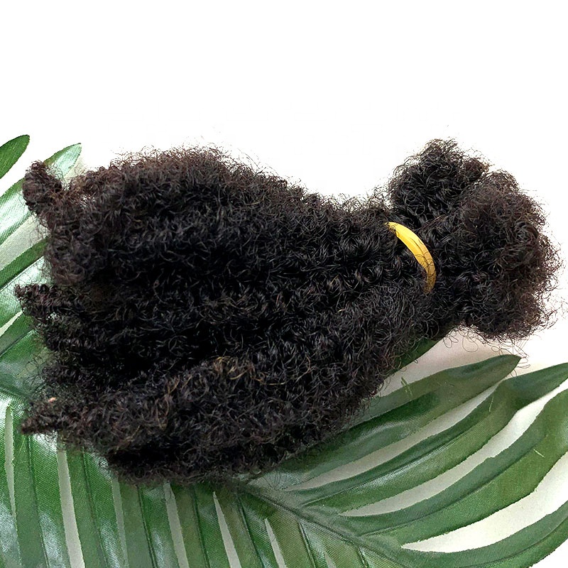 Cabelo de trança afro 4B 4C Cabelo humano afro crespo em massa Cabelo de trança humano afro crespo